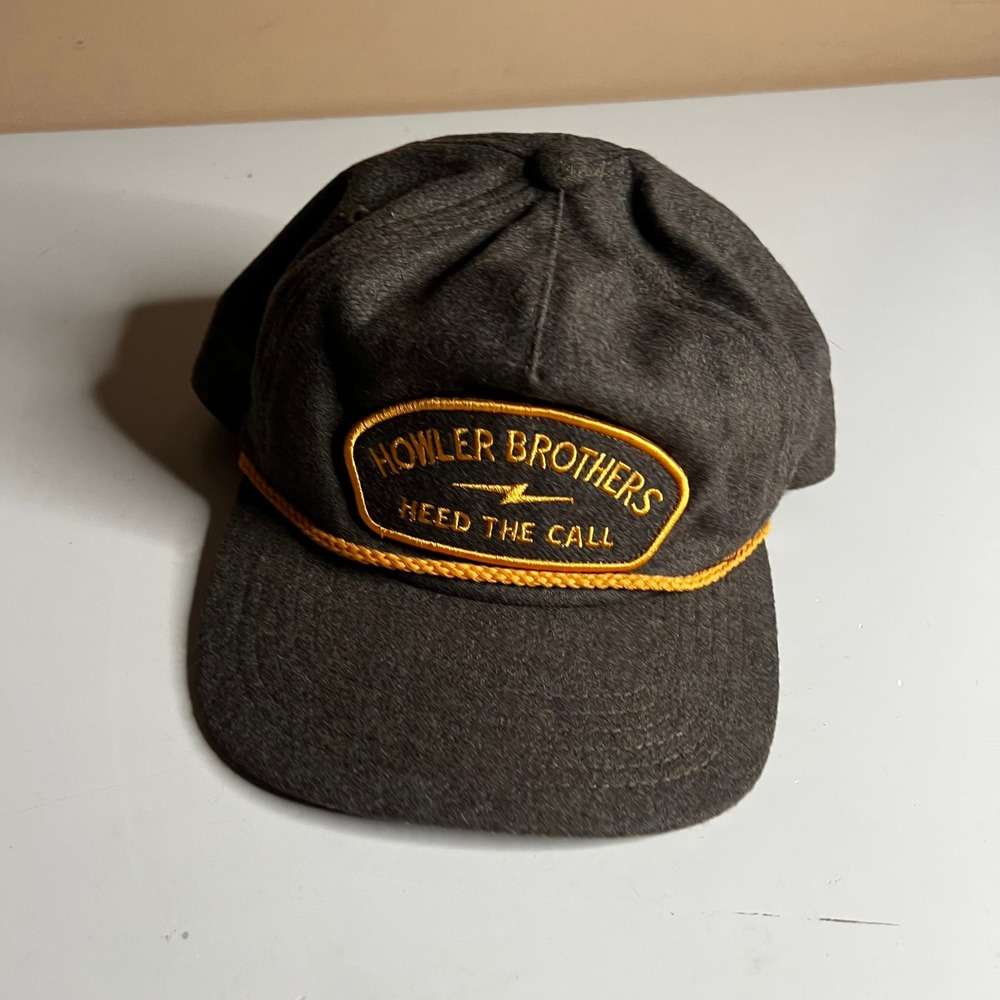 Howler Brothers Heed The Call Snapback Hat Gray Wool Blend Rope Trucker Cap